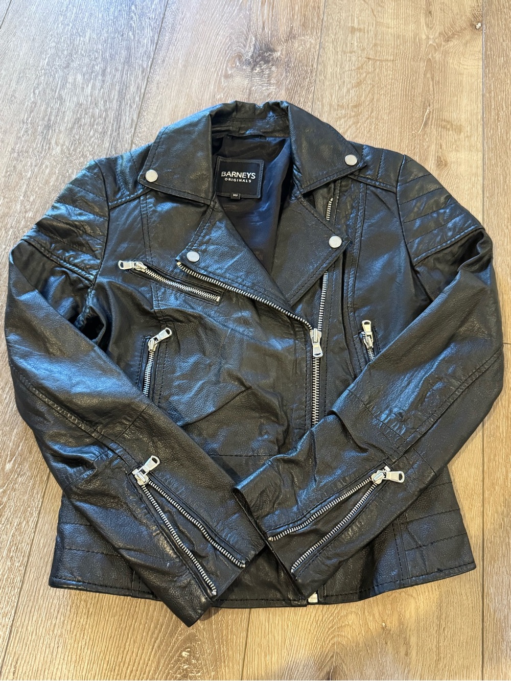 Black Moto-Style Leather Jacket